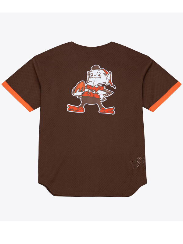 Cleveland Browns Mitchell & Ness Brown Head Coach Mesh Full-Button Jersey