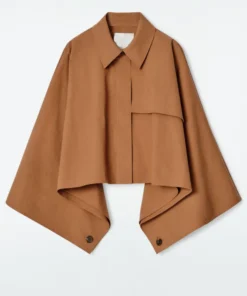 Sherry Cola Shrinking Oversized Cropped Coat Cape