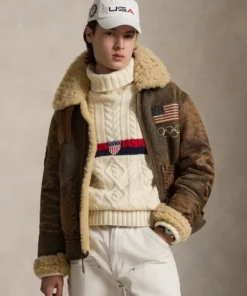 Team USA Shearling Brown Jacket