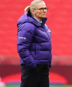 England Lionesses Sarina Wiegman Puffer Purple Jacket
