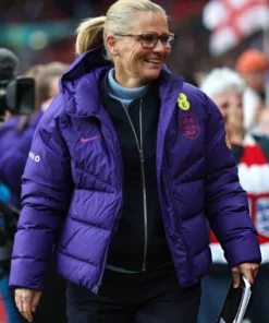 Sarina Wiegman Purple Puffer Jacket