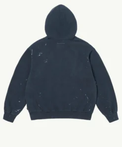 Supreme MM6 Maison Margiela Box Logo Zip Up Hooded Blue Sweatshirt