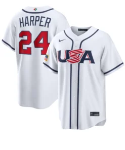 USA Baseball Bryce Harper 2026 World Baseball Classic White Jersey