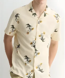 American Idol S24 Braden Rumfelt White Flower Shirt