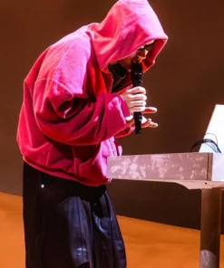 Coachella Justin Bieber Red Zip-Up Hoodie