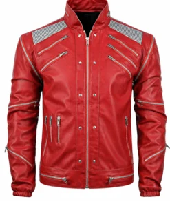Jaafar Jackson Michael 2026 Red Leather Jacket