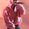 Justin Bieber Coachella Red Zip-Up Hoodie