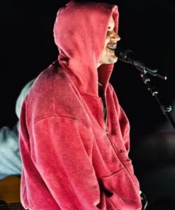 Justin Bieber Red Coachella Zip-Up Hoodie