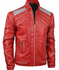 Michael 2026 Jaafar Jackson Red Leather Jacket