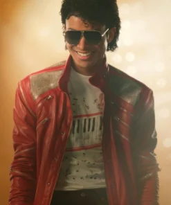 Michael Jaafar Jackson Red Leather Jacket