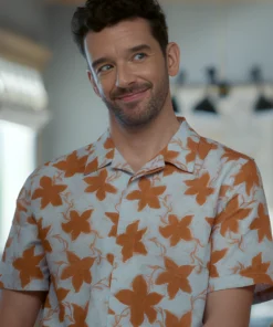 Shrinking S03 Michael Urie Orange Floral Shirt