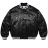 Supreme Champion Satin Varsity Black Jacket