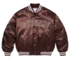 Supreme Champion Satin Varsity Brown Jacket