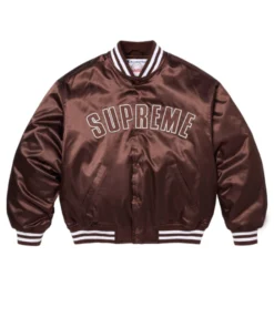 Supreme Champion Satin Varsity Brown Jacket