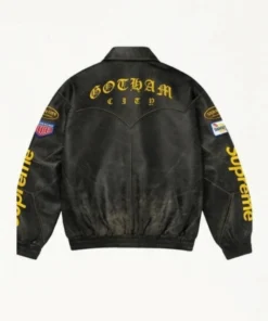 Supreme x Batman Racing Leather Black Jacket