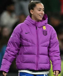 Womens National Football England Lionesses Purple Puffer Jacket