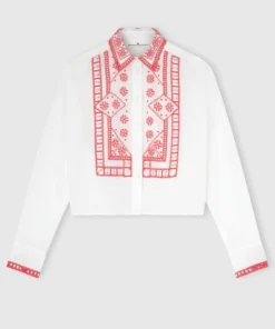 Emily In Paris Season 6 Lily Collins Embroidered Shirt