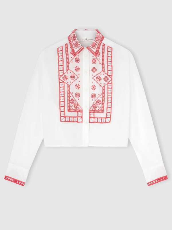Emily In Paris Season 6 Lily Collins Embroidered Shirt