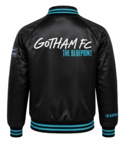 Gotham FC Black Satin Bomber Varsity Jacket