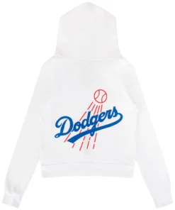 Los Angeles Dodgers Aviator Nation x MLB White Five-Stripe Full Zip Hoodie