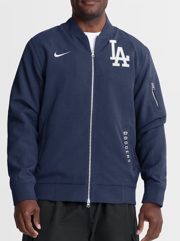 Los Angeles Dodgers Navy Dugout Bomber Jacket