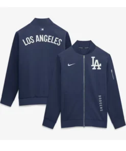 Los Angeles Dodgers Navy Dugout Full-Zip Bomber Jacket