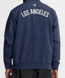 Los Angeles Dodgers Navy Dugout Relaxed Full-Zip Bomber Jacket