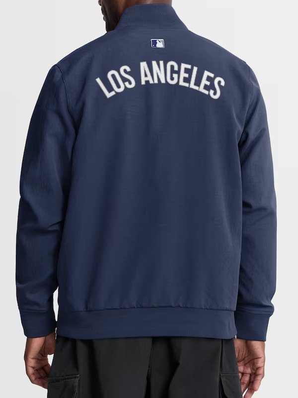 Los Angeles Dodgers Navy Dugout Relaxed Full-Zip Bomber Jacket