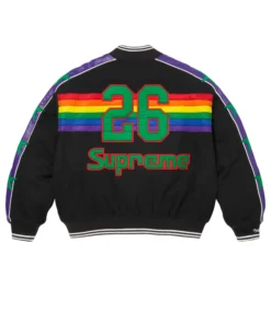 Mitchell & Ness Supreme Teams Varsity Black Jacket
