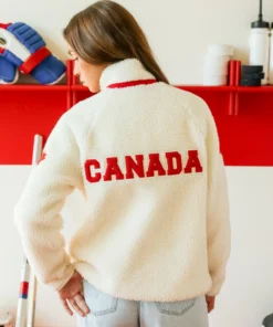 Province Of Canada Heated Rivalry Fleece White Jacket