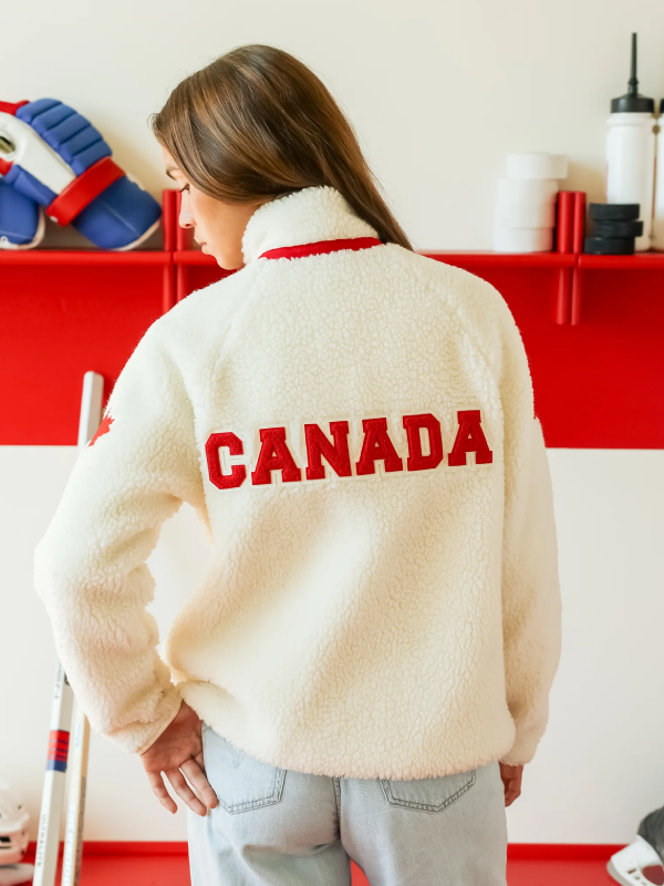 Province Of Canada Heated Rivalry Fleece White Jacket