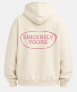 Sincerely Yours Cream Hoodie With Gloss Pocket