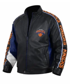 Timothée Chalamet 2026 Black NY Knicks Finals Leather Jacket