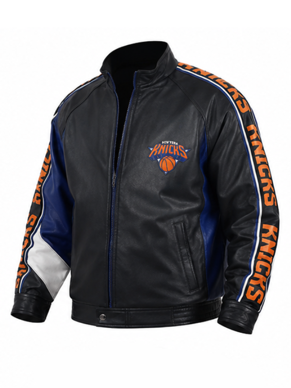 Timothée Chalamet 2026 Black NY Knicks Finals Leather Jacket