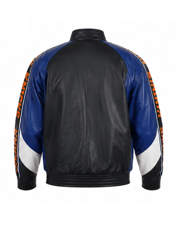 Timothée Chalamet 2026 NY Knicks Finals Black Leather Jacket