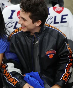 Timothée Chalamet NY Knicks Finals Leather Jacket