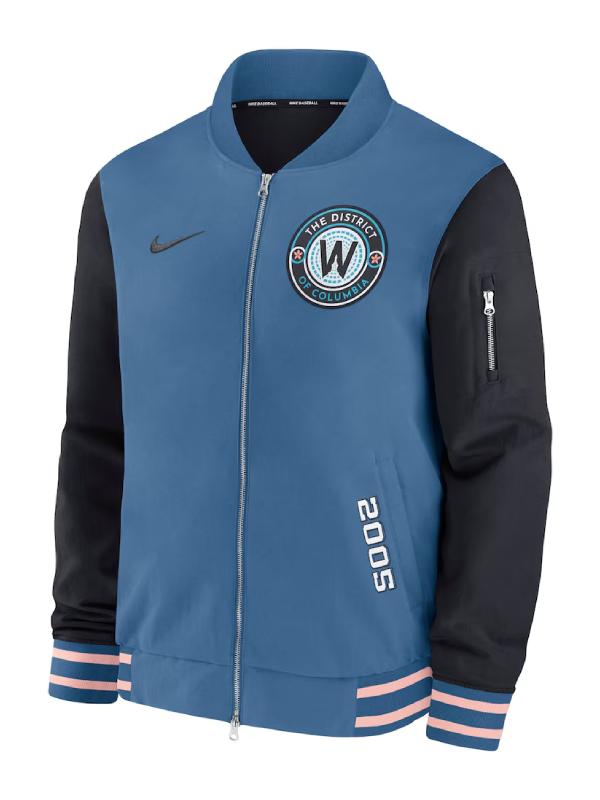 Washington Nationals Blue 2026 City Connect Full-Zip Dugout Bomber Jacket