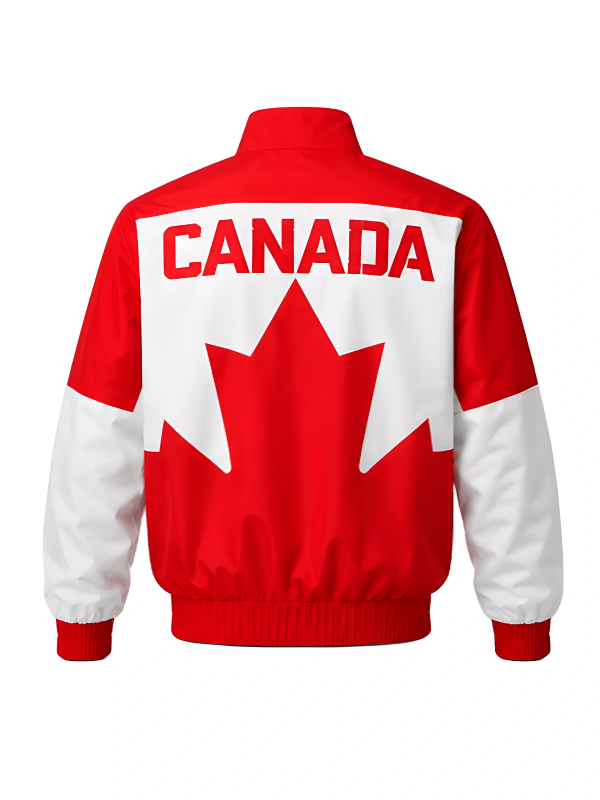 FIFA World Cup 2026 Canada Nylon Windbreaker White And Red Jacket