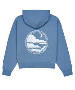 I Was Midnight Rain Zip Blue Hoodie