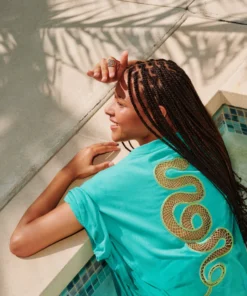 Island Breeze & Lights Down Low Crochet Snake Blue Tee