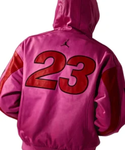 Jordan x Supreme Pink Hooded Leather Jacket