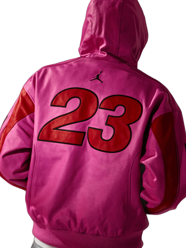 Jordan x Supreme Pink Hooded Leather Jacket