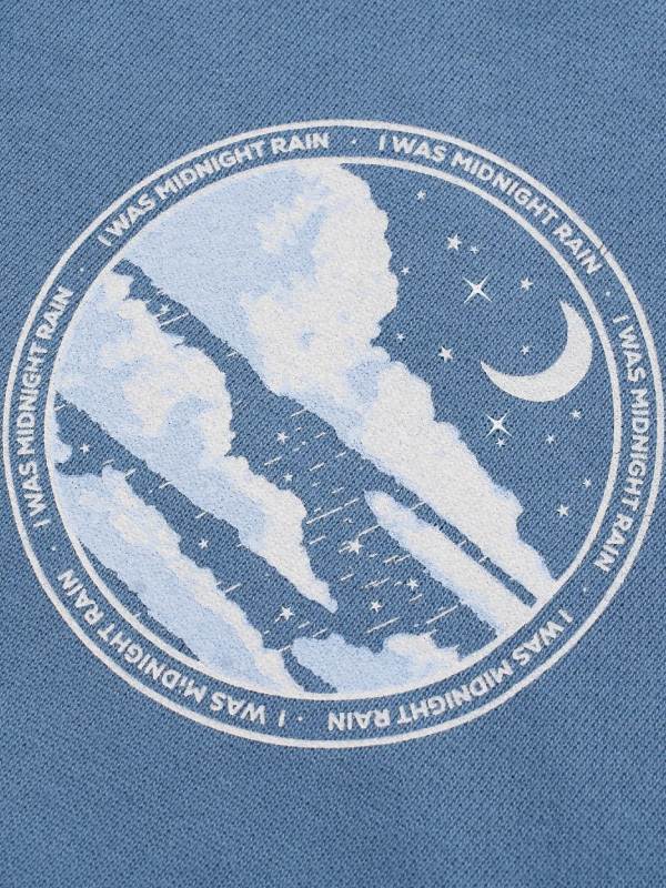 Taylor Swift I Was Midnight Rain Zip Blue Hoodie
