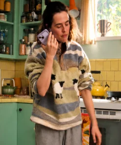 Voicemails For Isabelle 2026 Zoey Deutch Sheep Fleece Sweatshirt