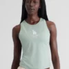 Womens Los Angeles Dodgers Fanatics Sage Green Clutch Tank Top