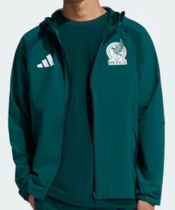 Adidas Mexico Tiro Travel Full Zip Windbreaker Green Jacket