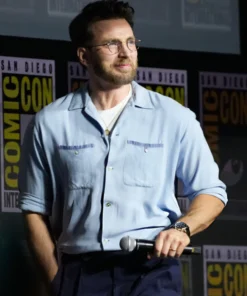 Chris Evans Comic-Con 2026 Blue Shirt
