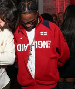 Travis Scott England Anthem Zipper Red Jacket