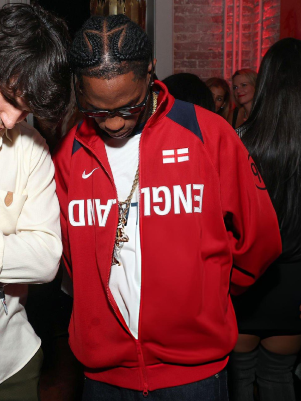 Travis Scott England Anthem Zipper Red Jacket