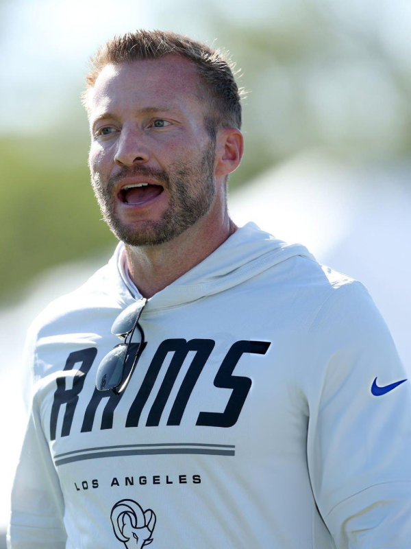Los Angeles Rams Sean McVay White Hooded Pullover Top